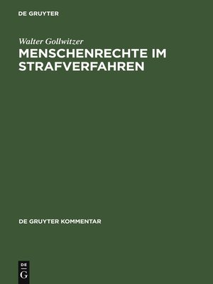 cover image of Menschenrechte im Strafverfahren